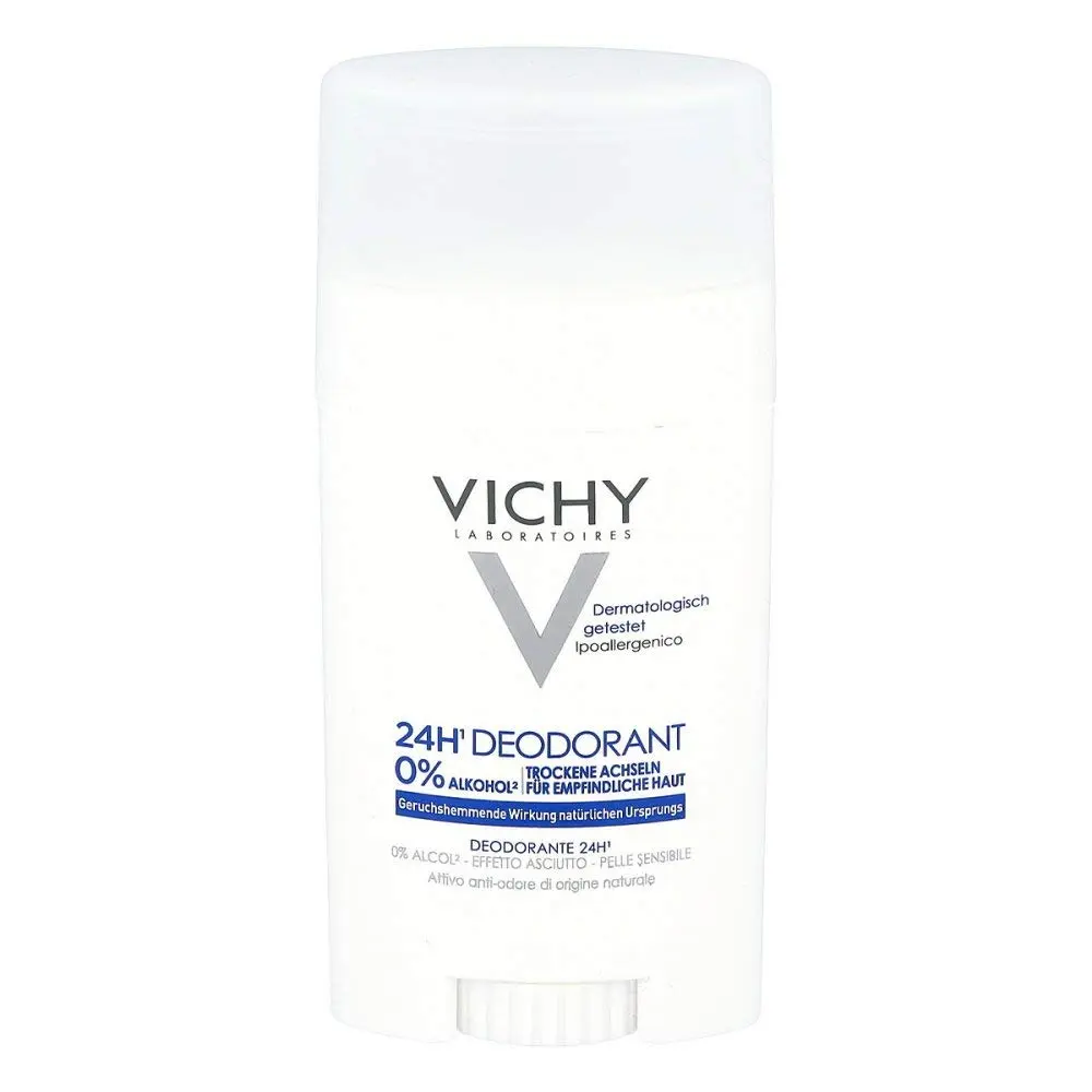 Vichy 24-Hour Dry-Touch Aluminum Free Deodorant Stick, 1.35oz| Deodorant for sensitive skin with 24-hour protection.Dry-touch finish with no visible residue.