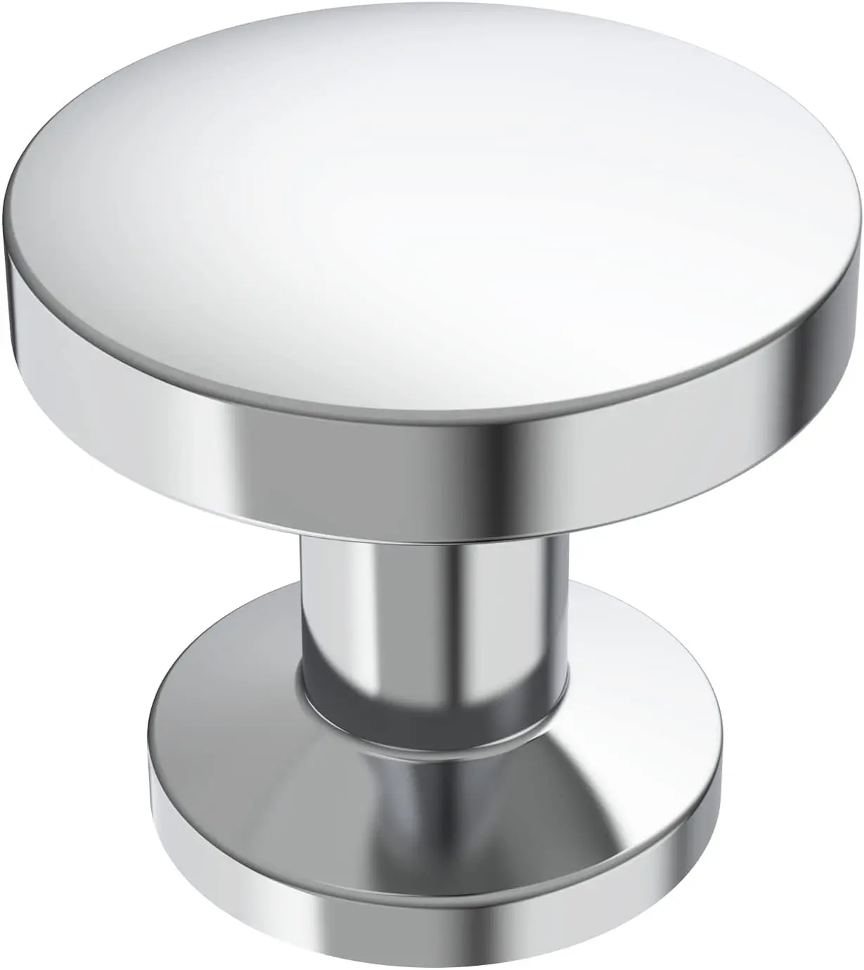 10 Pack Polished Chrome Cabinet Knobs, 1.1 Inch(30mm) Diameter Round Cabinet Knob Hardware for Kitchen Dresr Drawer AL6044CP