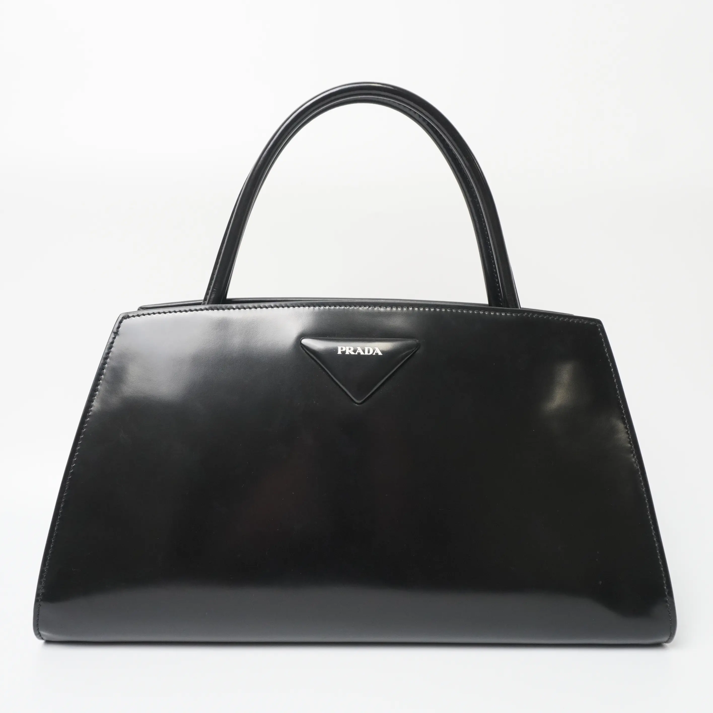 Pre-owned PRADA leather Tote Bags Spazzolato Architectural Line 