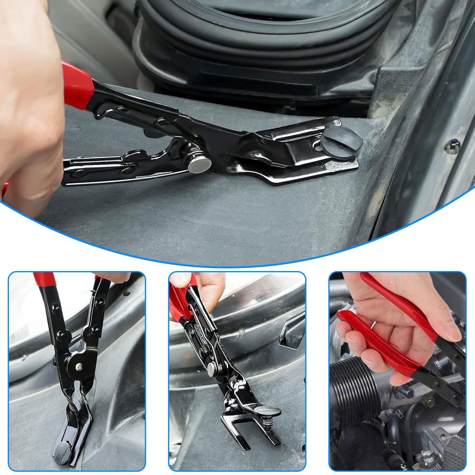 Auto Clip Pliers Set & Fastener Remover | Car Trim Rivet Removal Pry Tool Kit | Heavy Duty CR-V Steel Push Pin Pliers for Door Panel Bumper Fender Retainer Clips