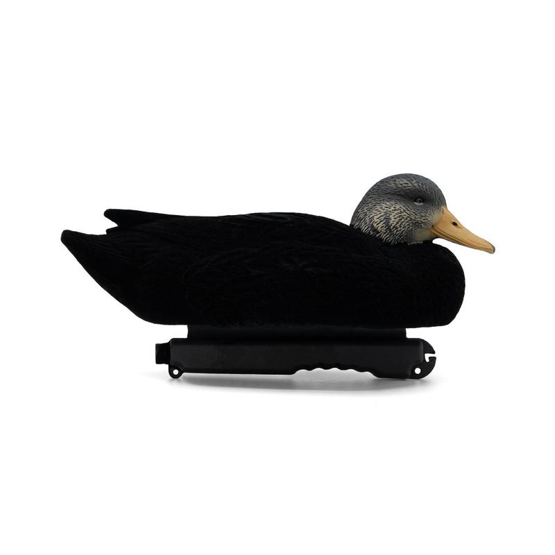 Final Approach LIVE Flocked Black Duck Decoys, 6 Pack