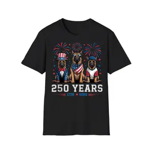 Belgian Malinois Lover 250 Anniversary USA 250th 4th of July T-Shirt