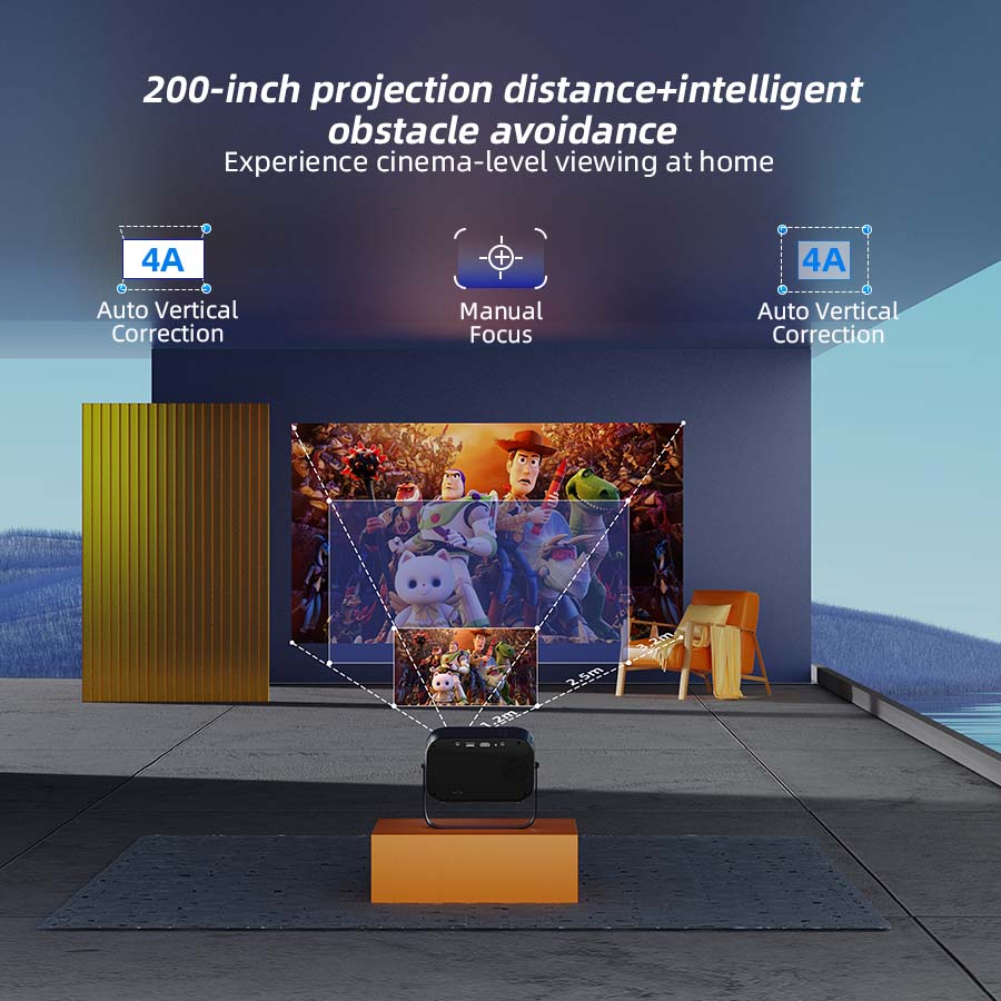 2026 upgraded black projector, Father’s Day gift, supports 4K/1280p HD Bluetooth projector with built-in speakers, portable summer outdoor mini movie projector, compatible with laptops, smartphones, smart TVs, Xbox, PS5, ideal birthday gift, USB flash dri