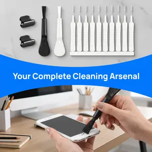 14-in-1 Electronic Cleaning Kit, Multi-Purpose Dust Remover Tool Set for Phone Camera Speaker Ports Keyboard, Reusable Soft Bristle Brush Cleaning Pen