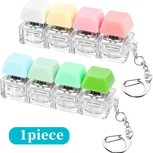 1pc Keyboard Decompression Keychain, Sensory Fidget Keychain, 4-In-1 Button Clicker, Finger Stress Relief, Available in