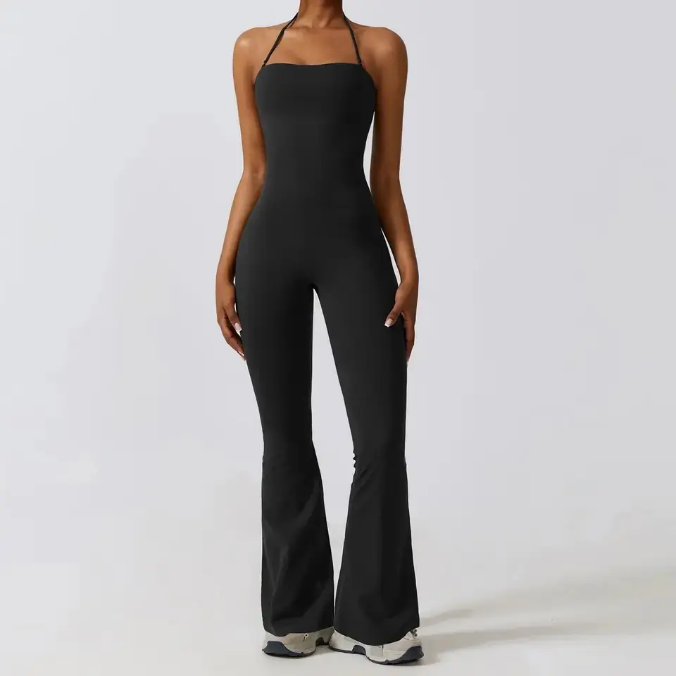 Snatched Flared Push-Up Spaghetti Strap Women's Jumpsuit