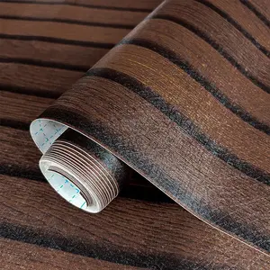 Grill Wood Grain Self Adhesive PVC Wallpaper, Home Decor Building Material, DIY Background Wall Stickers, Table, Living Room, TV Backdrop