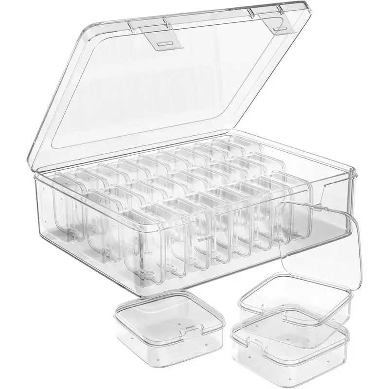 Clear Removable Compartment Organizer, 30-Compartment Storage Box for Jewelry, Nail Art Supplies, Beads, Small Accessories & Hardware Parts - Best Holiday Gift & Secret Santa Idea