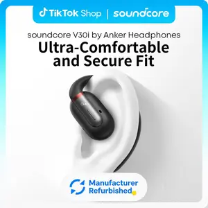 [Refurbished]soundcore by Anker V30i, Open-Ear Headphones, Ultra-Comfort, Lightweight Design, Snug Fit, Ergonomic Ear Hooks, Robust Bass, 36H Playtime, Bluetooth 5.3, App Control, Clear Calls, Wireless Earbuds