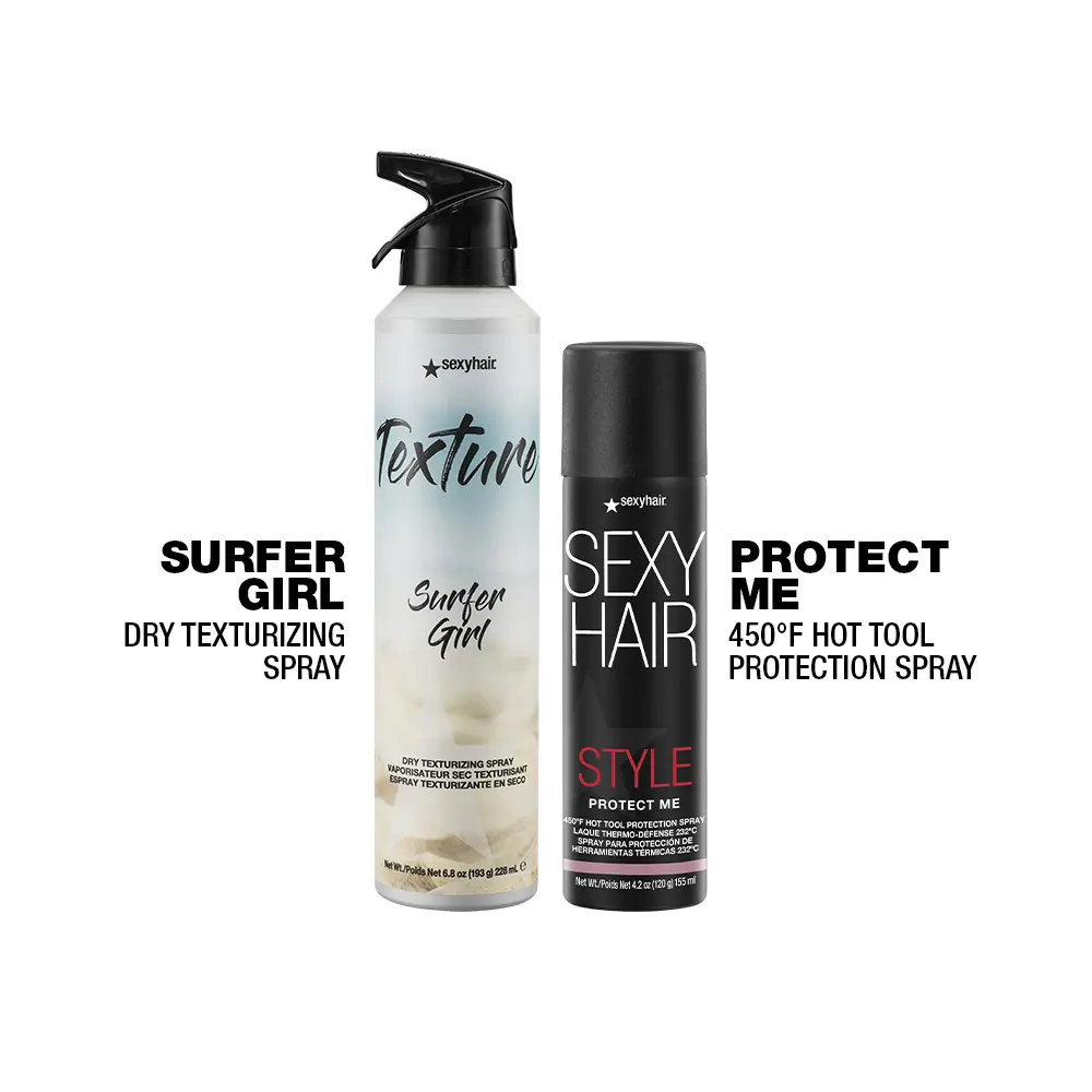 SexyHair Texture Surfer Girl Dry Texturizing Spray & SexyHair Protect Me Heat Protection Spray