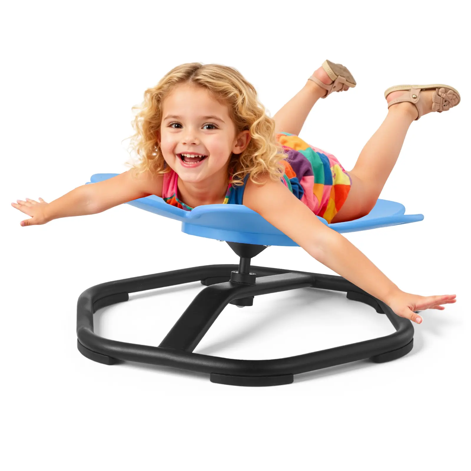 【SummerFinds】VEVOR Kids Flower-Shaped Swivel Sensory Chair, 220 lbs Capacity, Children's Sensory Product with Non-Slip Metal Base, Autistic Toddler Sit & Spin Seat for Coordination Balance Focus, Blue, Sensory Products