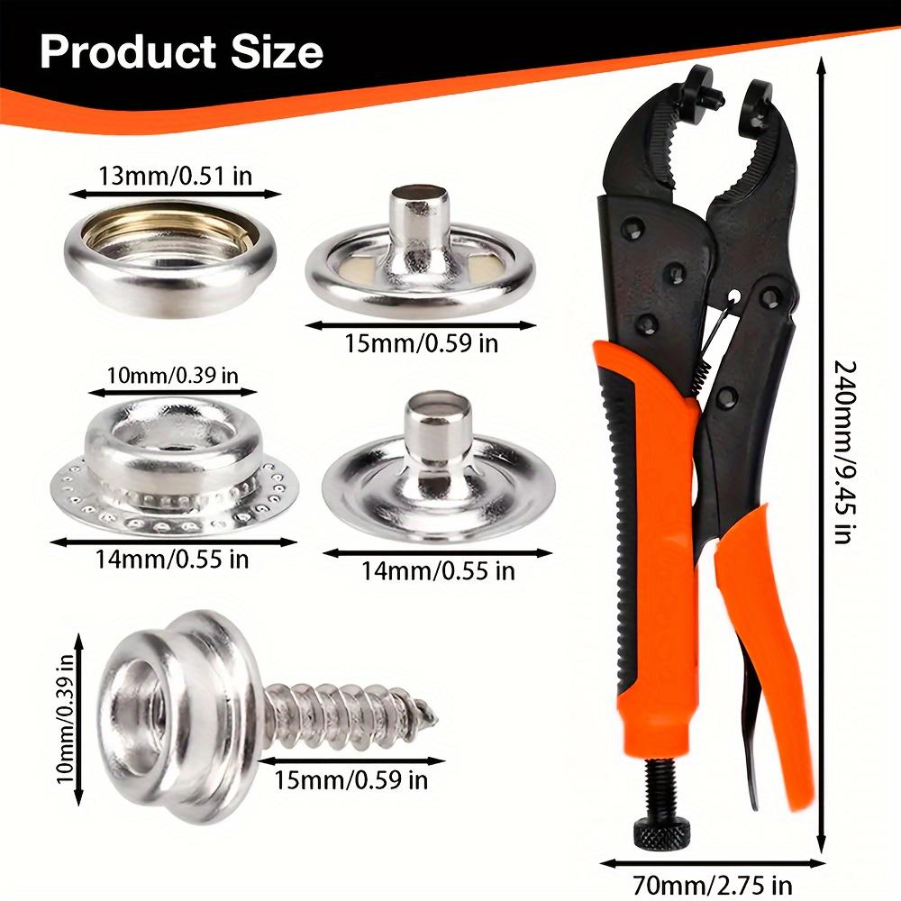 Heavy Duty Snap Fastener Tool, Snap Setter Tool with 100 Sets 4 Color Boat Cover Snaps, Snap Repair Kit, Repairing Boat Covers, Canvas, Fabric, Tarps