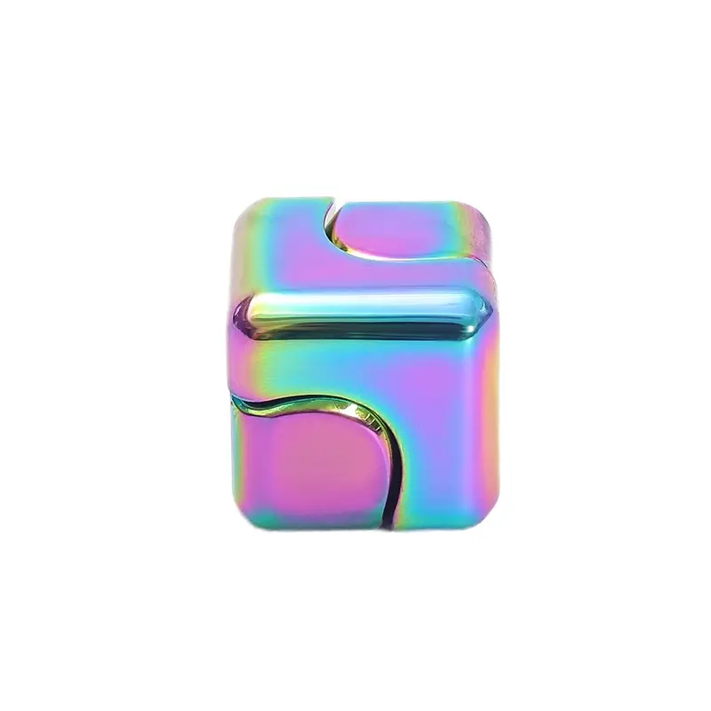 DS FLIP Aluminum Sensory Fidget Cube - Compact, Portable, Continuous Flip-and-Fold Movement, 1-Handed Operation, Multiple Metallic Finishes, Battery-Free Stress Relief Toy
