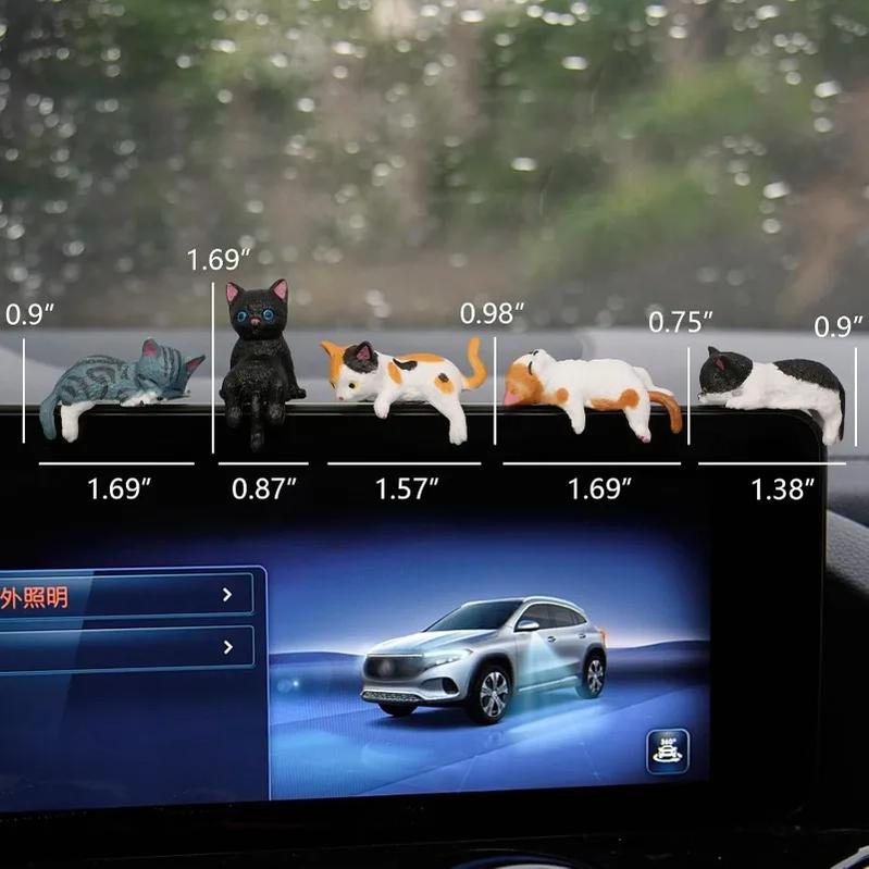 2026 Set of 5 Mini Cat Desk Figurines| Resin Multi Pose Kitty Ornaments| Cute Cartoon Style Desk Companions| Playful Desktop Decoration for Home Offices Cubicles