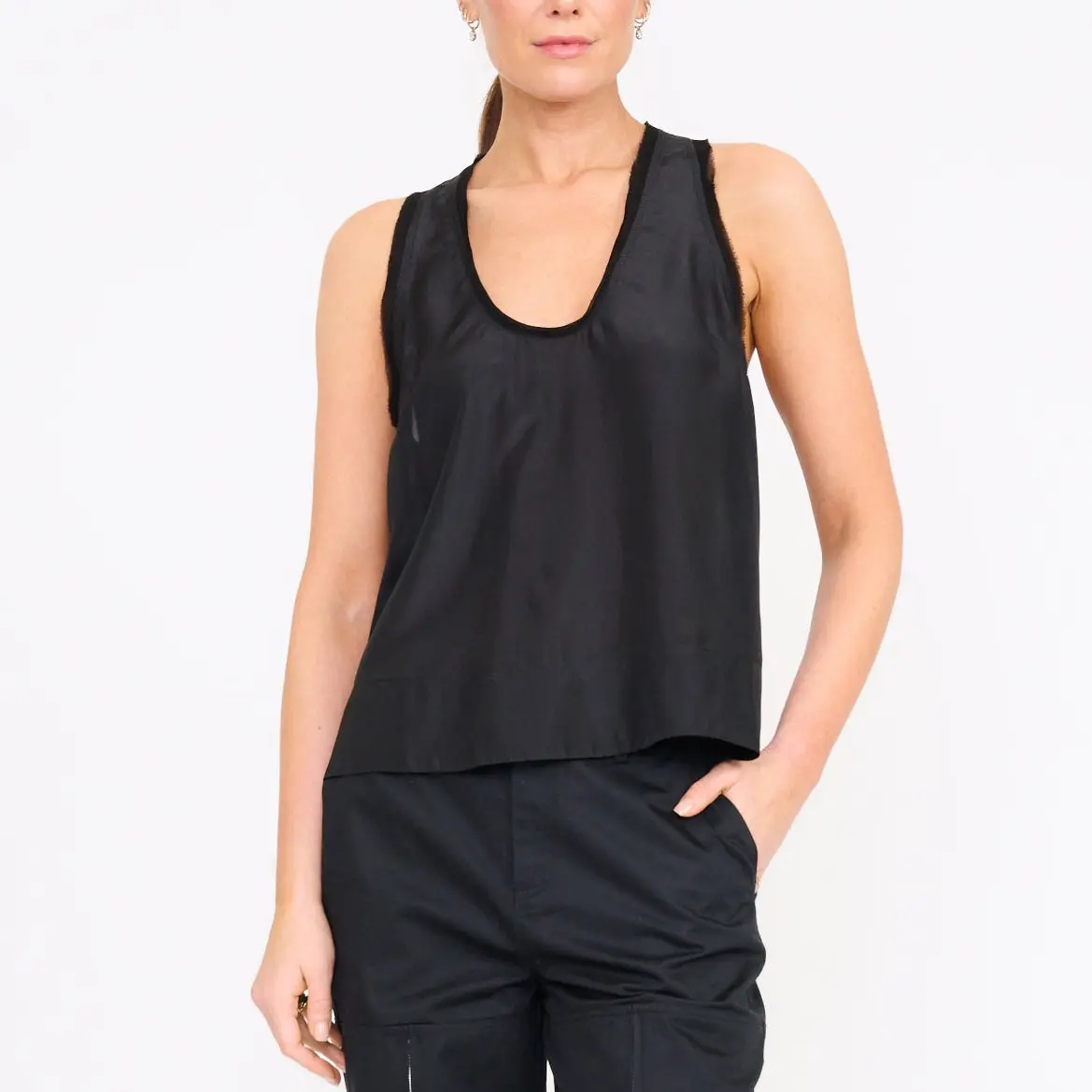 Lynelle Silk Tank Black