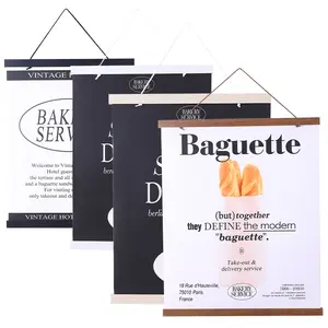 Magnetic Wooden Poster Hanging Frame, Picture Frame Set, Photo Scroll Canvas Painting Artwork Holder, Wall Decoration for Halloween & Modern Display