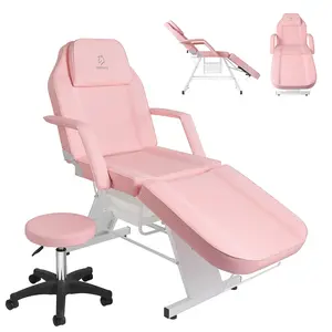 LUXMARS Tattoo Chair Adjustable,Facial Chair Multipurpose 73 Inch Spa Facial Bed with Massage Equipment Stool for Beauty Spa Tattoo