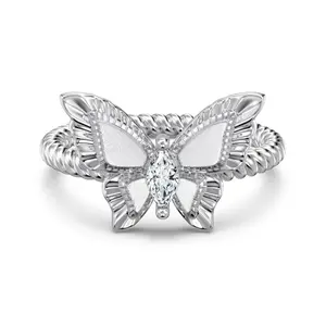 Gilded butterfly ring 925 sterling silver