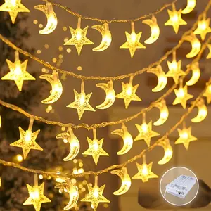 1/3 pieces Decorative Star Moon Lights, Ramadan Lights Only for Room Restaurant Decoration, Ramadan Christmas Children's Gifts, Home Wall Dec, Led Party Light, Led Mood Light