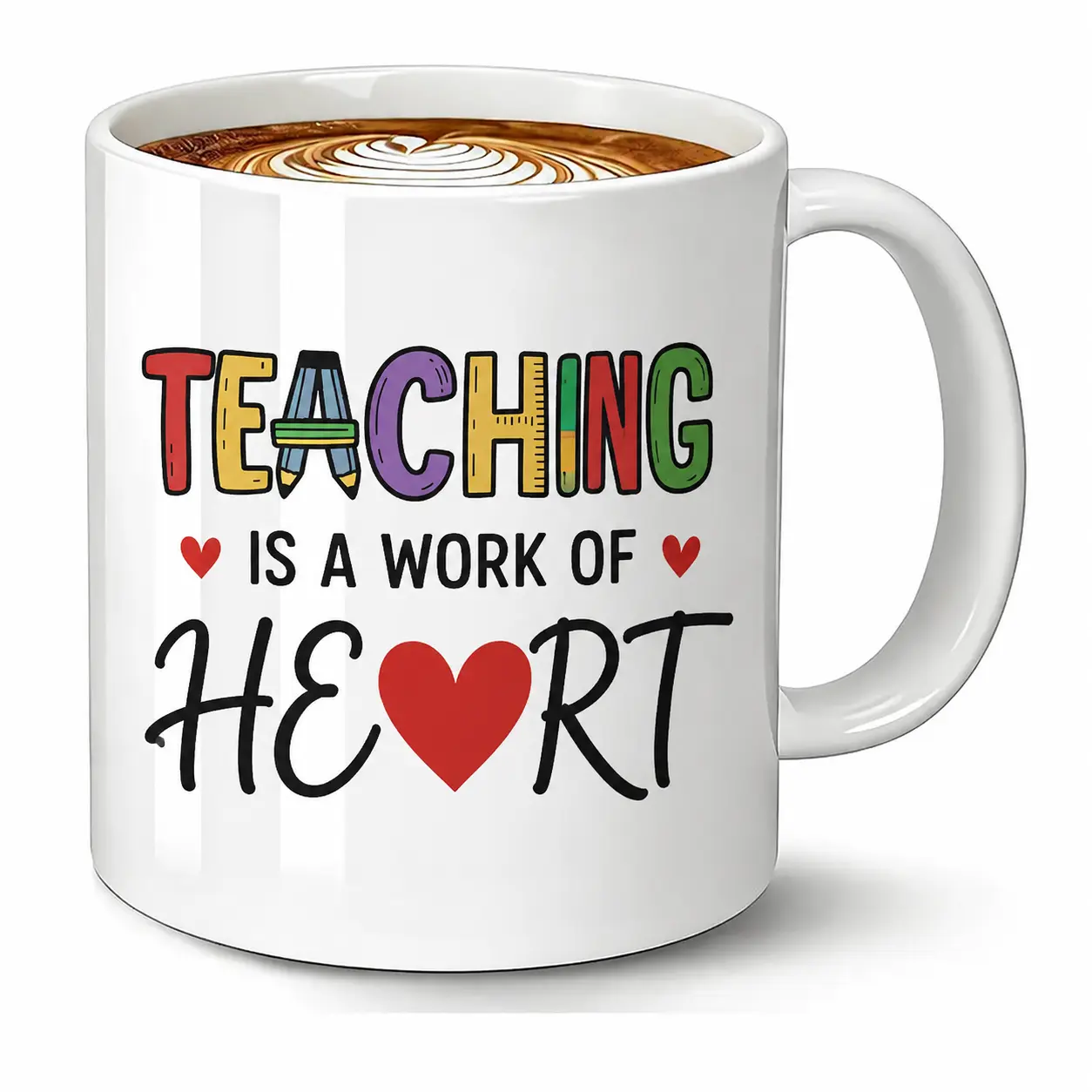 Teacher Appreciation Mug, "Teaching Is A Work Of Art" 11oz White Ceramic Coffee Mug, Inspirational Teacher Gift, Classroom Coffee Cup, End Of Year Gift from Student