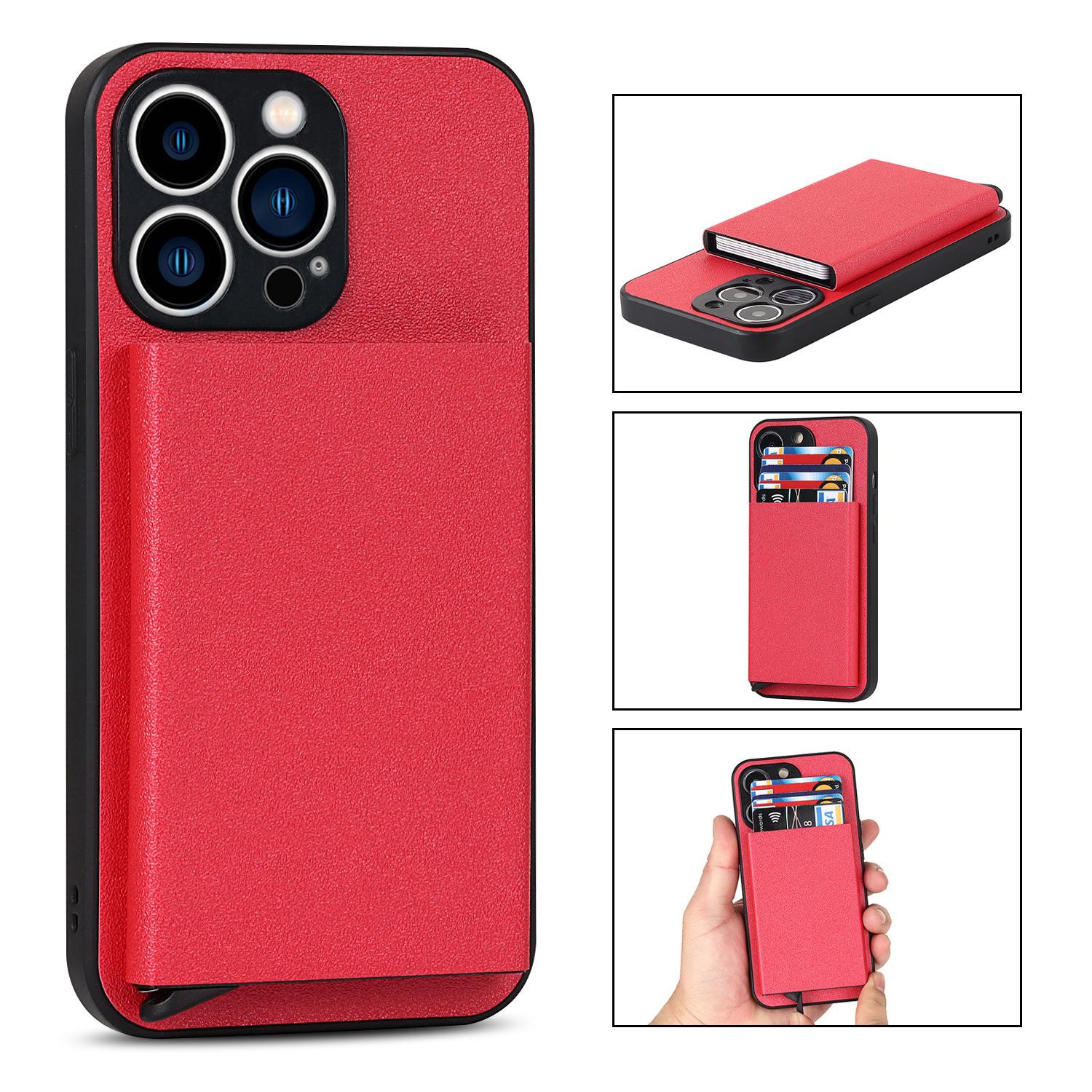 Suitable for iPhone 14 PROMAX plug-in phone case  Apple 11 aluminum alloy wallet phone case IP13 protective case