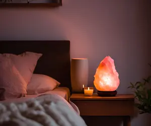 Healing Natural Himalayan Salt Lamp 8-10 inch Crystal Rock Shape Natural Pink 7-11lbs Home Decorative Lighting