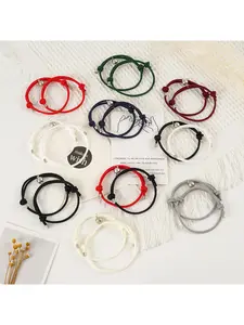 Couple bracelet card envelope heart magnet clasp string-woven bracelet