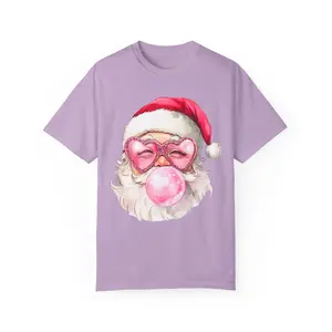Santa Claus bubble gum shirt, Santa shirt, Bubblegum, blowing bubbles, Santa shirt, Comfort colors