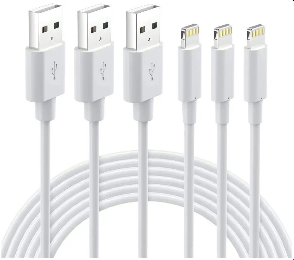 Lightning Cable MFi Certified - iPhone Charger 3Pack 3FT Lightning to USB A Charging Cable Cord Compatible with iPhone 14 13 12 SE 2020 11 Xs Max XR X 8 7 6S 6 Plus 5S iPad Pro iPod Airpods - White