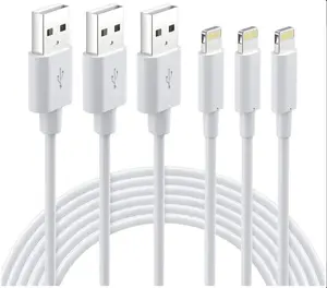 Lightning Cable MFi Certified - iPhone Charger 3Pack 3FT Lightning to USB A Charging Cable Cord Compatible with iPhone 14 13 12 SE 2020 11 Xs Max XR X 8 7 6S 6 Plus 5S iPad Pro iPod Airpods - White