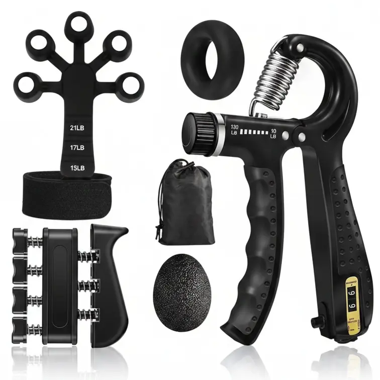 5-Piece Grip Strength & Forearm Trainer Set - Adjustable Resistance Hand Tool Accessory