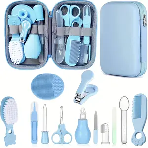 Baby Care Set, 13-Piece Baby Essentials Kit, Includes Comb, Nail Clippers, Nasal Aspirator, Brush, Must-Have for Newborns Boys & Girls