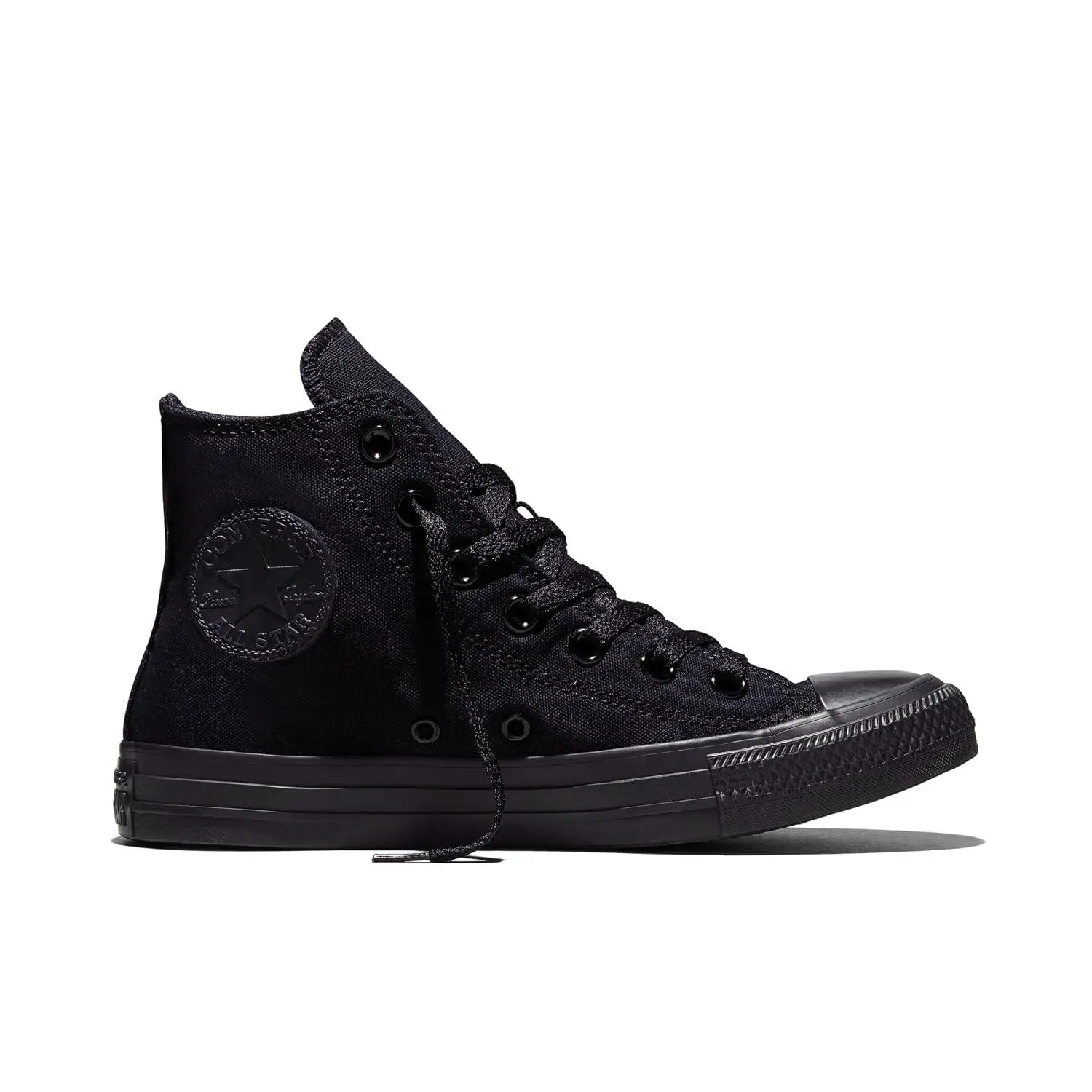 Converse Unisex Chuck Taylor All Star Classic Canvas HI Sneaker - Black Monochrome, Size 10, Casual Walking Footwear