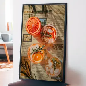 Retro Cocktail Print: 70s Newspaper Art Poster
