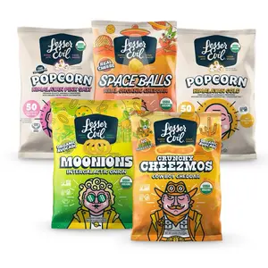 LesserEvil Smart Portion Snack Bags – 16 Pack (0.6 oz Avg) | Popcorn, Spaceballs, Moonions & Cheezmos | Choose Flavor or Variety