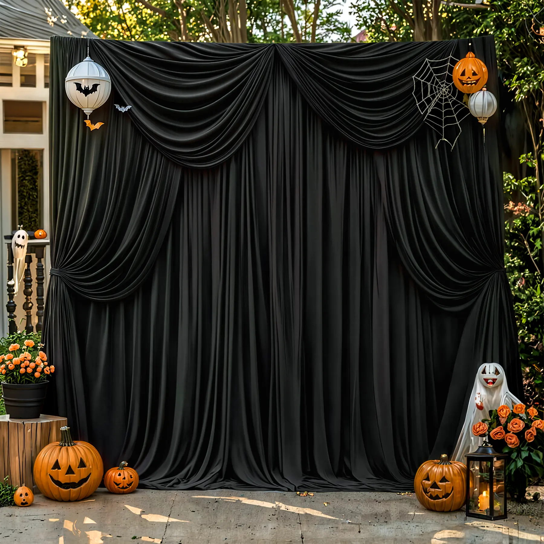 6-Panels Wrinkle-Free Polyester Backdrop Curtains (5x12ft) - Festive & Party Decor for Holiday, Wedding Events | Summer Sale, Mid Year Sale, Deals For You Day