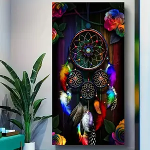 Dream Catcher Pattern DIY Diamond Arts Colorful Painting Kit without Frame, DIY 5D Diamond Arts Colorful Painting Kit, Wall Art Decor for Home Living Room Bedroom, Diamond Painting Kits