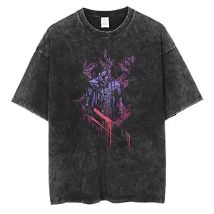 Retro Vintage "Guts Energy" - Berserk Anime Single Printed Oversized Mineral Washed Unisex T-Shirt Gift For Anime Fan Cotton Menswear berserk shirt