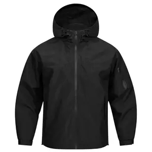 Men's Spring Autumn Outdoor Hooded Jacket, Zipper Design Multi-Pocket Windproof Waterproof Coat, Outdoor Mountaineering Hiking Camping Softshell Jacket，Men Clothing for Daily Wear, Trendy Clothes, Menswear, Zippers Coats