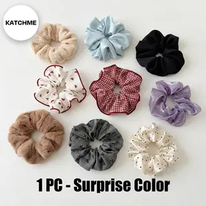KatchMe Gift: Elegant Satin Scrunchie (Surprise Color) 1 PC, Elastic scrunchi for Women, Gentle on Hair, Headband Hair Accessories