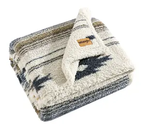 Wrangler Coytoe Sands Blue/Brown Sherpa 50"X60"Throw