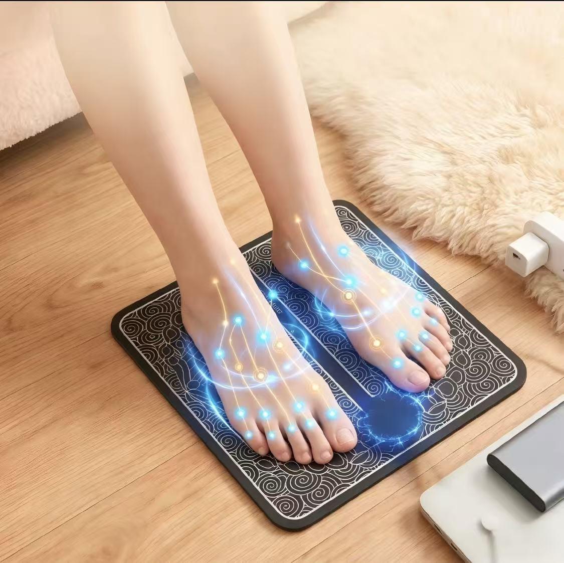 EMS Foot Massager Mat with Remote Control, Rechargeable Portable Foot Massage Mat for Daily Relaxation