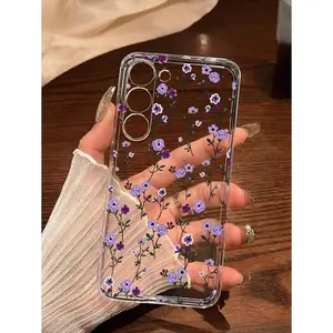 1pc Stylish Purple Ditsy Floral Soft Silicone Phone Case Compatible With Samsung Galaxy Series A54/A53/A52(A52S Compatible)/A34(5G)A32(5G)/A14(5G)/A13 5G/A04S/S21/S21U/S22/S22U/S23/S23+/S23U And S24 Series A15/A35(5G)/A55(5G)/A25(5G)