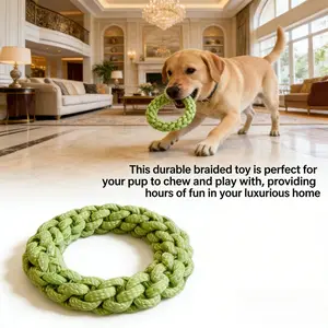 Durable Ring-Braided Dog Toy, Bite-Resistant, Fun Interactive Rope Pull Game, Perfect Stress Relief & Energy Release