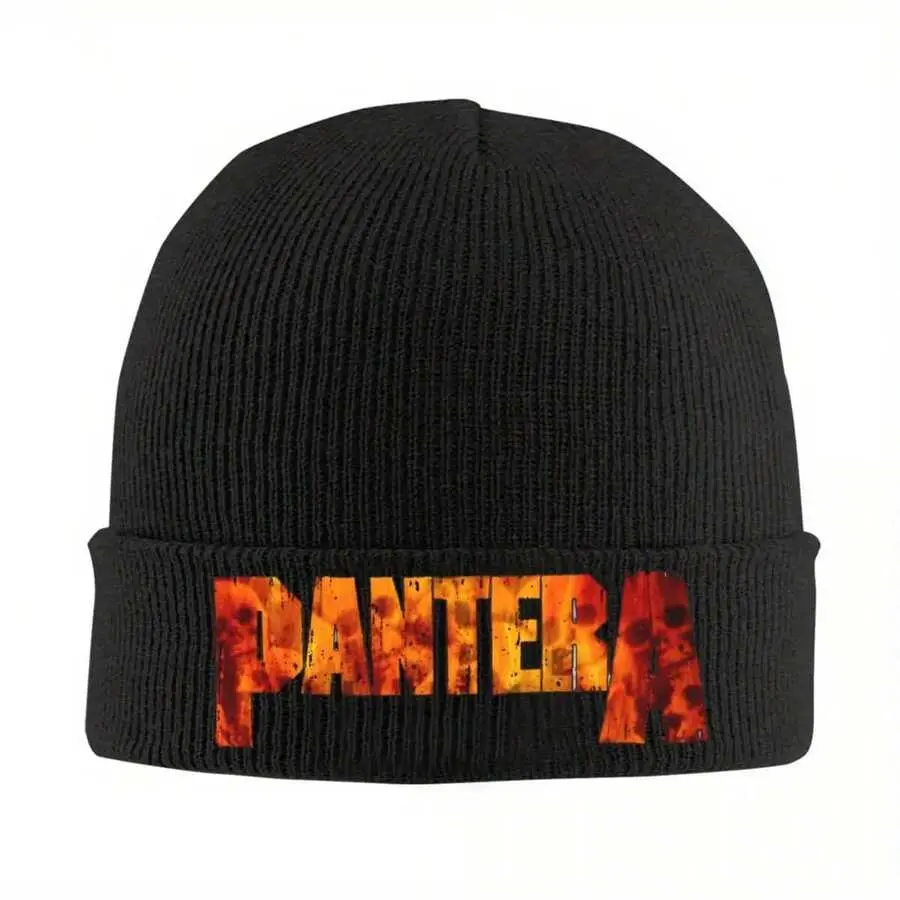 Pantera Band Knitted Beanie Fitted, 100% Acrylic Warm Winter Sports & Outdoor Hat, Unisex Casual Headwear for Men & Women