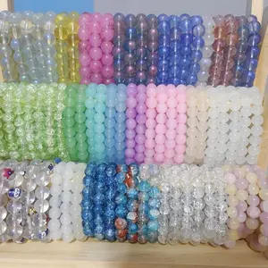 22pcs Mix Fashion Bohemian Beaded Bracelets Set, Multilayer Stackable Bracelets with Colorful  Clear Frosted Round Beads for Women Girls Gift & Daily Wear