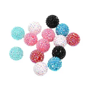 DIY bead 20pcs DIY Colorful Bayberry Resin hand made Beads for Ballpoint Pen Keychain Mobile Phone Chain - Assorted Colors Sparkling Design 20mm Beads