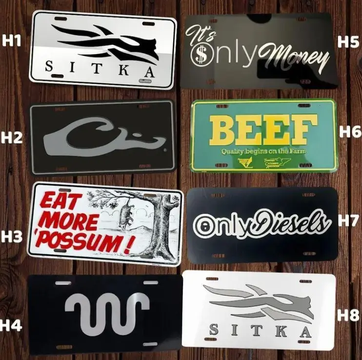 [Sitka'ss, King Ranch, OnlyDiesels, Drake, Hunting, Farm Life] Retro Sitka'ss, King Ranch, OnlyDiesels & Drake Hunting & Farm Life Aluminum License Plate, 12x6 Front Car Tag, Country Truck Auto Vanity Decor