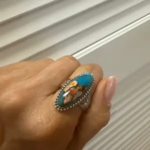 SS Oyster Turquoise Ring