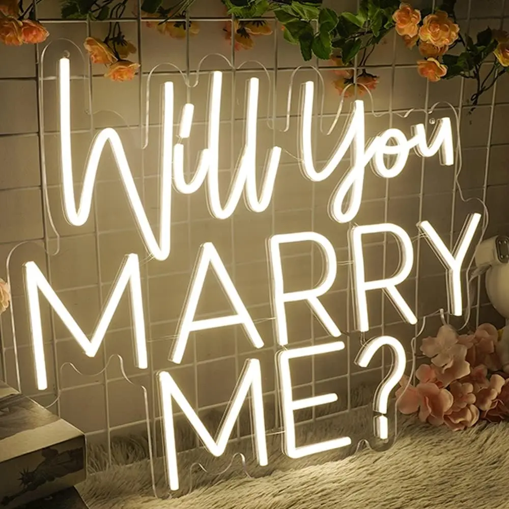 Will You Marry Me Neon Signs for Wedding Proposal  Marry Me sign Led Neon Light Sign Decor for Engagement Birthday Party Bar Bedroom